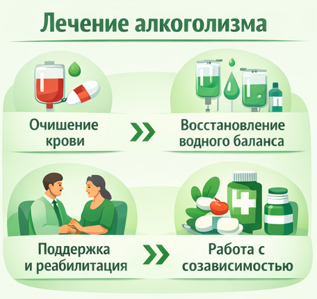 лечение алкоголизма в Черноголовке этапы